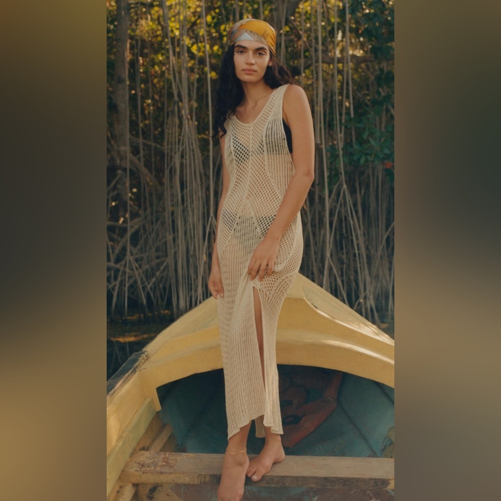 Anthropologie Long Crochet Tunic